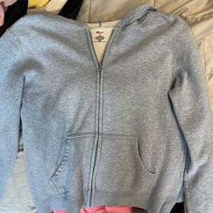 Light Blue zip up fleece lined hoodie